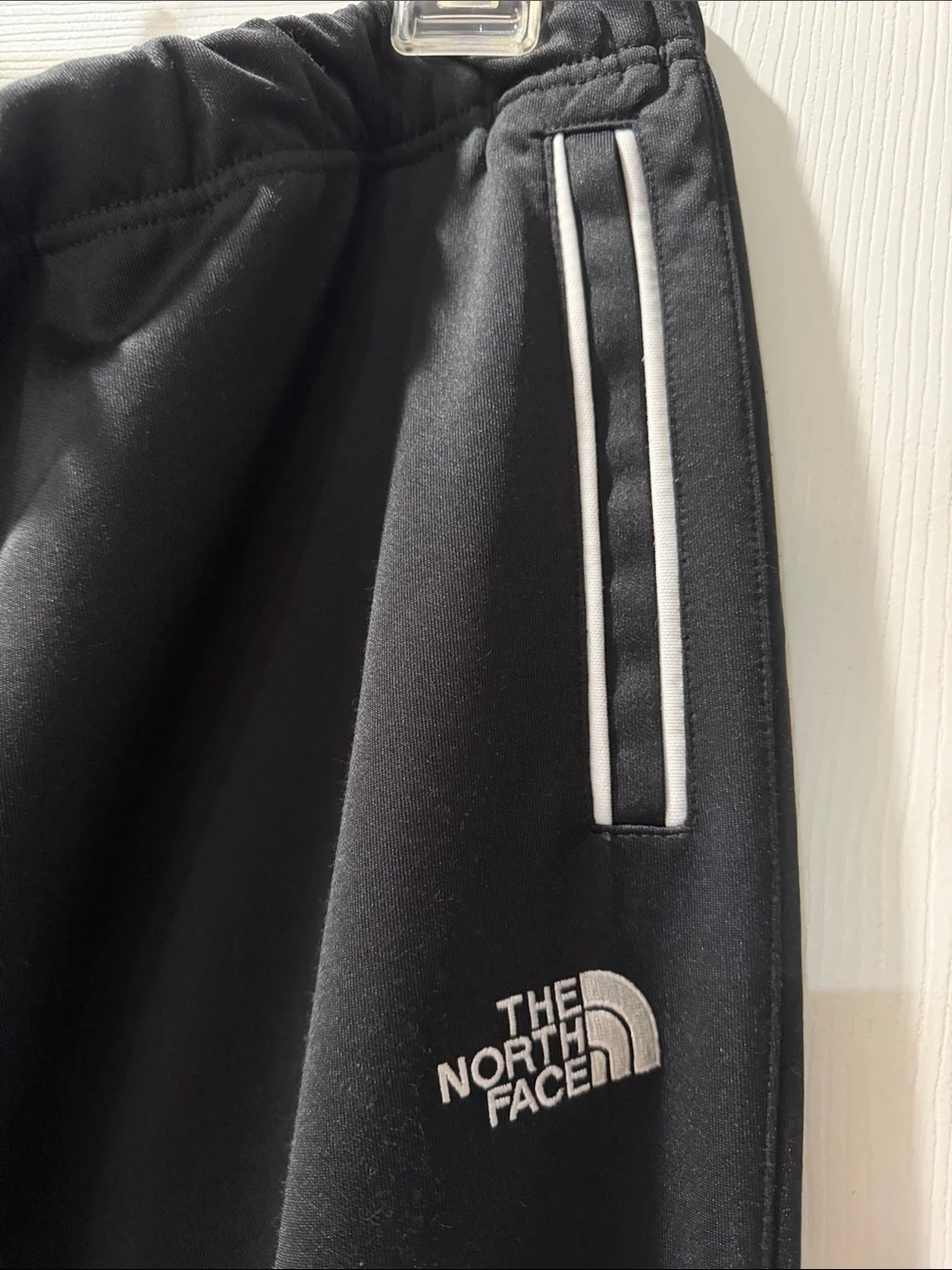 The North Face Black Men’s Zip-Hem Joggers with White Trim